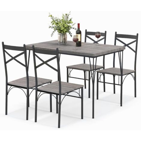 RELAX4LIFE Set Tavolo da Bar e Sedie, Tavolo da Pub Rettangolare 120 cm con 2 Sgabelli, Set Tavolo Alto da Colazione con Struttura in Metallo e Poggiapiedi, per Sala da Pranzo Cucina