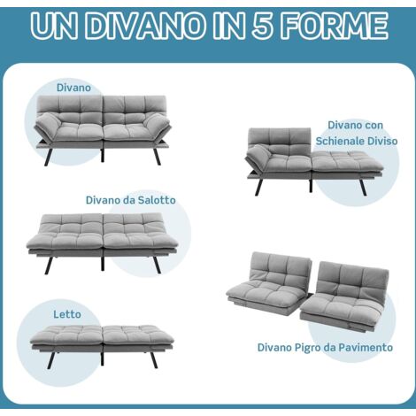 LVHOM Divano letto pieghevole con funzione di riposo