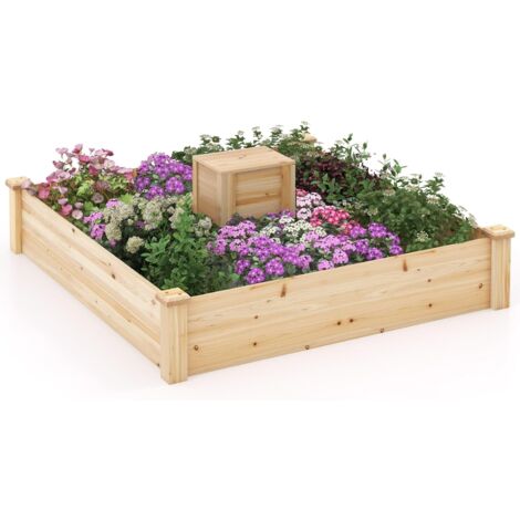 Tidyard Fioriera da Giardino Rettangolare/Quadrato,Vasi,Vaso Giardino,Fioriera da Esterno Grande,Vaso per Orto Rialzato,Letto Rialzato da Giardino,Fioriera in Polyrattan Grigio 80x80x80 cm