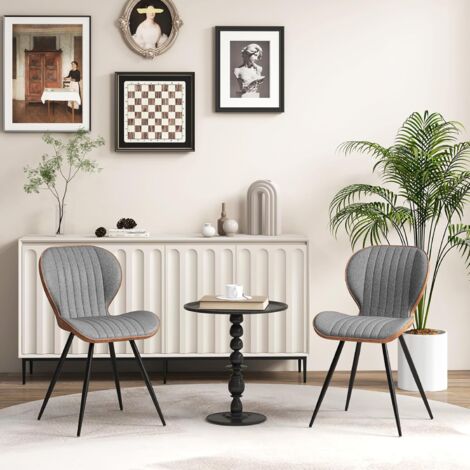 HOMCOM Set di 6 Sedie da Pranzo Rivestite in PU con Schienale Alto con