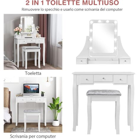 Sgabello da toeletta imbottito moderno, sgabello da tavolo da trucco quadrato, panca da trucco in spugna ad alta elasticità, pouf | Leroy Merlin