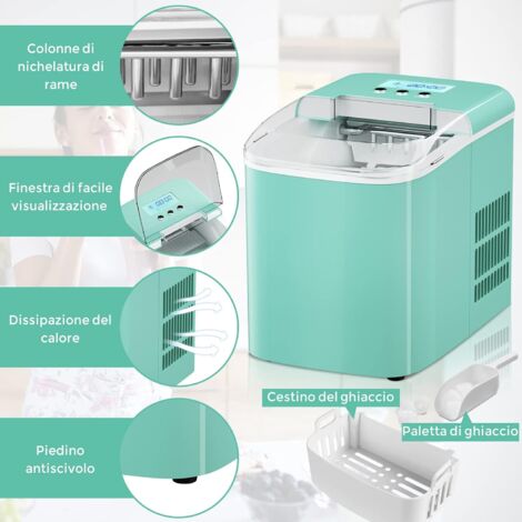 Macchina del Ghiaccio Autopulente 2,1 Litri con 2 Dimensioni di