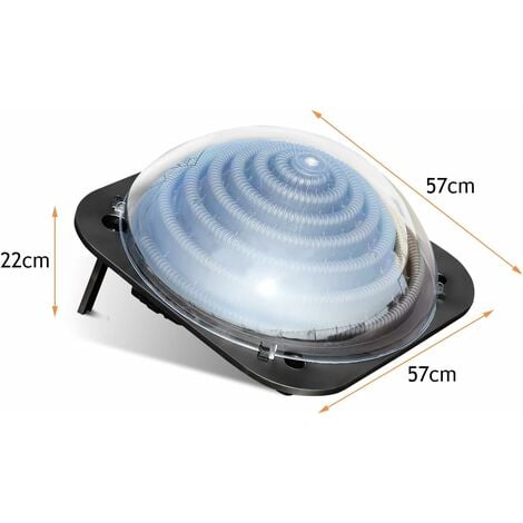 RELAX4LIFE Riscaldatore Solare per Piscina, Riscaldatore Solare a Cupola per Piscina all’Aperto, Riscaldatore di Alta qualità con Supporti Pieghevoli, Pannelli con Connettore, 57 x 57 x 22 cm