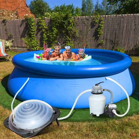 RELAX4LIFE Riscaldatore Solare per Piscina, Riscaldatore Solare a Cupola per Piscina all’Aperto, Riscaldatore di Alta qualità con Supporti Pieghevoli, Pannelli con Connettore, 57 x 57 x 22 cm