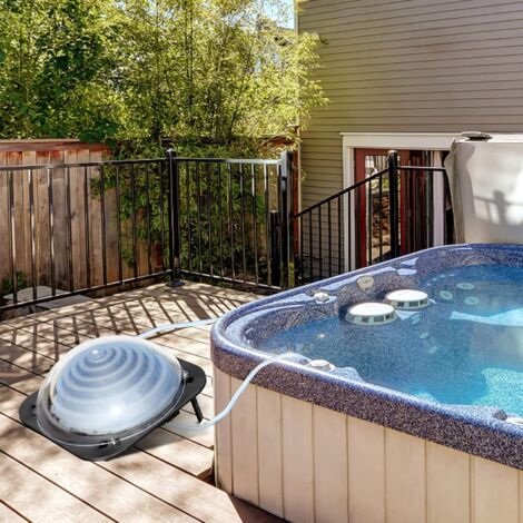 RELAX4LIFE Riscaldatore Solare per Piscina, Riscaldatore Solare a Cupola per Piscina all’Aperto, Riscaldatore di Alta qualità con Supporti Pieghevoli, Pannelli con Connettore, 57 x 57 x 22 cm
