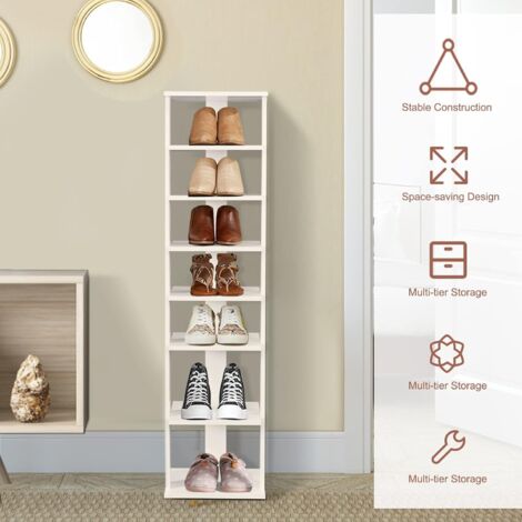 Mobile Porta Scarpe In Legno 3 Ripiani Con Ante - Organizer Per Ingresso, Regolabile, Design Moderno - 10