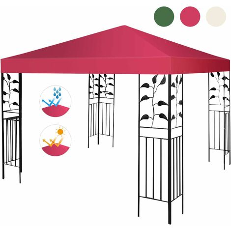 QUICK STAR Tetto Di Ricambio Per Gazebo 3x3 M - Rosso Arancio RAL 2001 - Impermeabile Con 8 Tasche Per Montanti - 3