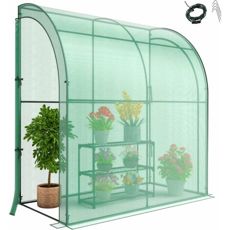 Serra In PE Per Balcone, Giardino E Terrazza, Per Pomodori Con Porta E Ortaggi, Con Struttura In Acciaio, 143 X 73 X 195 Cm, Bianca - 10