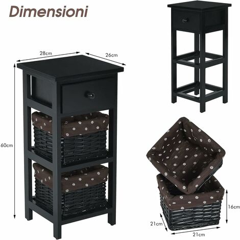 RELAX4LIFE Consolle Ingresso Con Cassetto E 2 Ripiani Portaoggetti, Tavolo Conso