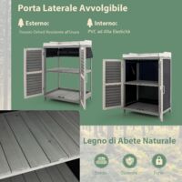 Armadio Da Esterno Relax4Life In Legno - Con Piano Metallico, 87x45x120 Cm, Per Giardinaggio - Foto 10