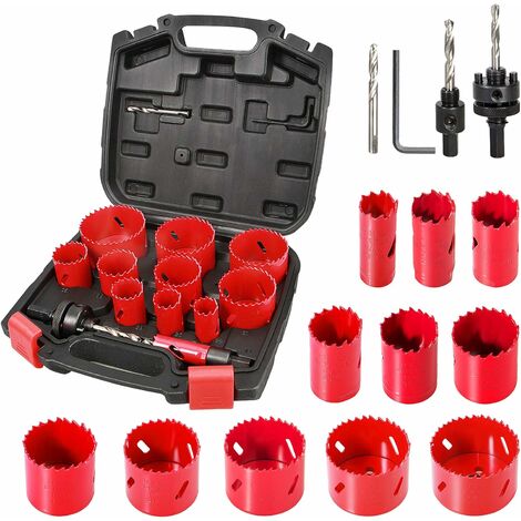 Bi-Metal Coronas Perforadoras 17pcs, HYCHIKA Sierras Perforadoras 11 Discos: 19mm-68mm Coronas Taladros Ideal para Metal Aluminio Madera PVC y Plástico Adecuado Para Taladro Percutor o Impacto Etc.