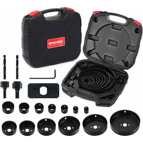 19PCS Coronas Perforadoras, HYCHIKA Sierras Perforadoras 13 Discos: 19 mm-152 mm,Corte duradero y de alta velocidad, Perforar en Madera, PVC Y Plástico,Ideal para Taladro Batería, Taladro Percutor