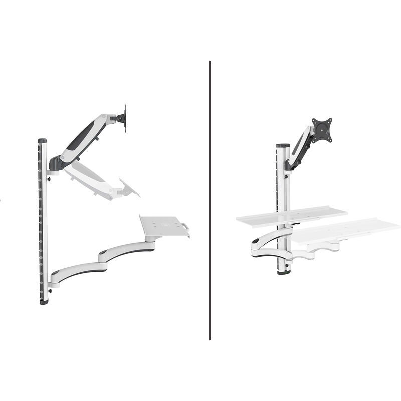 Postazione Di Lavoro A Parete Con Supporto Monitor E Ripiano Tastiera Ica Plw 01