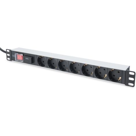 Steckerleiste DIGITUS 1HE 7fach, Schalter, Alu, �-Schutz [DN-95407] (1/5)