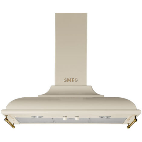 Smeg Cappa a parete KC19POE Larghezza 90 cm Estetica Cortina Classe A Colore Panna (1/3)