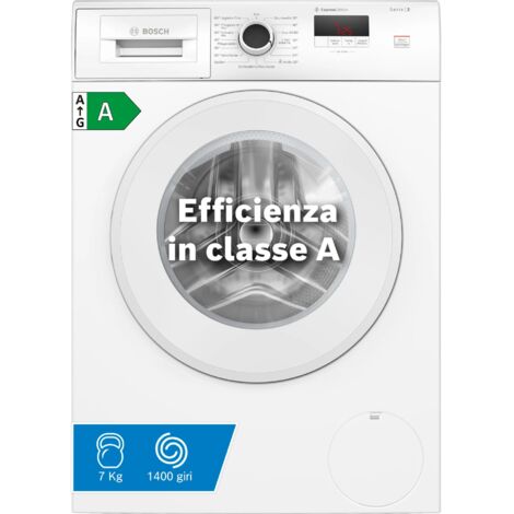 Bosch Serie 8 WGE0241H Serie 2 Lavatrice a carica frontale 7kg 1400g/min Bianco Classe A Pannello di controllo in Tedesco. Tipo di carica: Caricamento frontale. Capacità cestello: 7 kg, Classe di e...