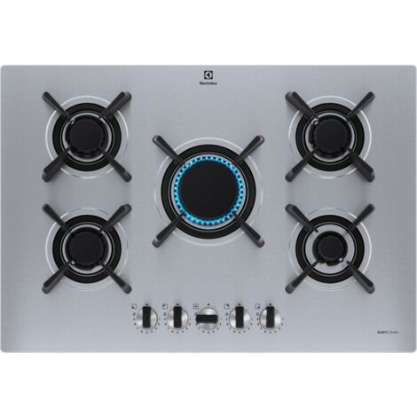 Electrolux KGU753723Z piano cottura Nero, Grigio Da incasso 75 cm Gas 5 Fornello (i)