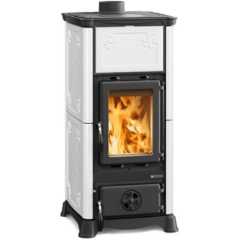 Nordica Stufa a Legna Emiliana Potenza Termica Nominale 6,5 kW 186 m3 Riscaldabili Colore Bianco