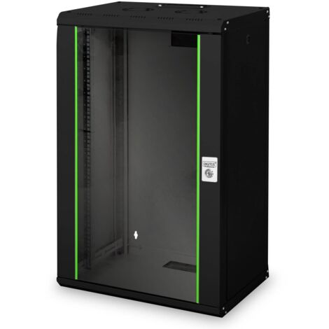 DIGITUS Cabinet de Network, Rack de 19 Inch, 20U, Montaggio a parete, Profondità 450 mm, Capacità de Carico 100 kg, Serie Unique, Nero