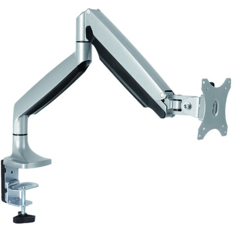 Supporto da Tavolo per Monitor e TV in Acciaio Inox Nero con Capacit� fino a 9 kg, Compatibile VESA 75x75/100x100mm, con Morsa e Cardini per Scrivania