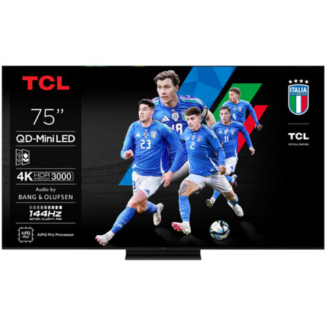 TCL C79K Serie Smart TV QD-MiniLED 4K 75 pollici 75C79K, audio B&O, Dolby Vision IQ & Atmos, Google TV (1/4)