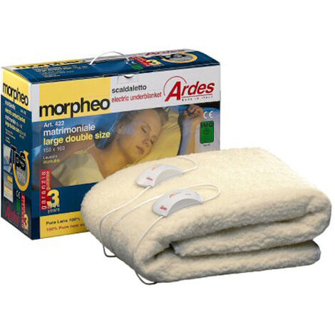 Ardes FC-0422 Riscaldaletto elettrico 120W Lana Bianco Coperta Matrimoniale