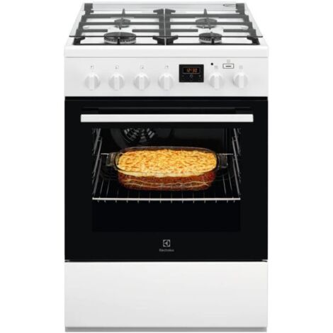 Electrolux Cucina Elettrica LKK640200W 4 Fuochi a Gas Forno Elettrico Multifunzione Classe A Dimensioni 60 x 60 cm Colore Bianco (1/3)