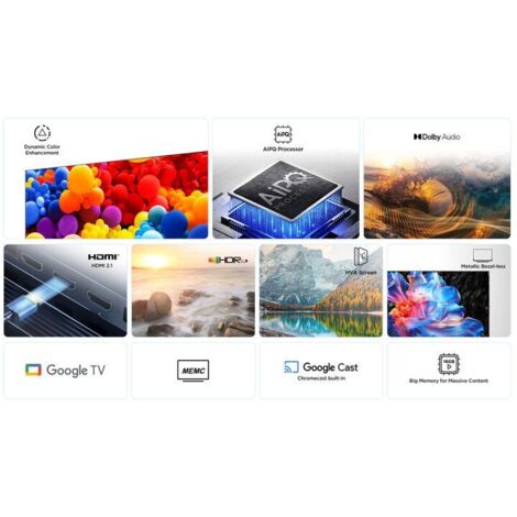 TCL P69K Serie Smart TV 4K Ultra HD 75 pollici 75P69K, Dolby Audio, HDR10+, Google TV