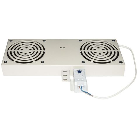 Link Modulo 2 Ventole di Raffreddamento con Termostato e Display per Armadi Rack a Muro, Colore Grigio (1/3)