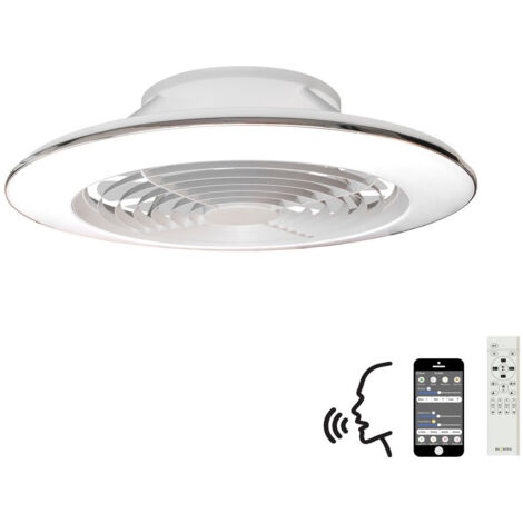Mantra Iluminación Ventilatore da Soffitto e Plafoniera Alisio XL LED 95W Bianco Diametro 73.5cm