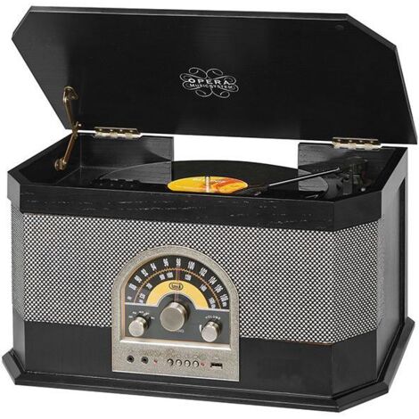 TREV Stereo Giradischi RetrÃ² Bluetooth Tt 1040 Bt Nero