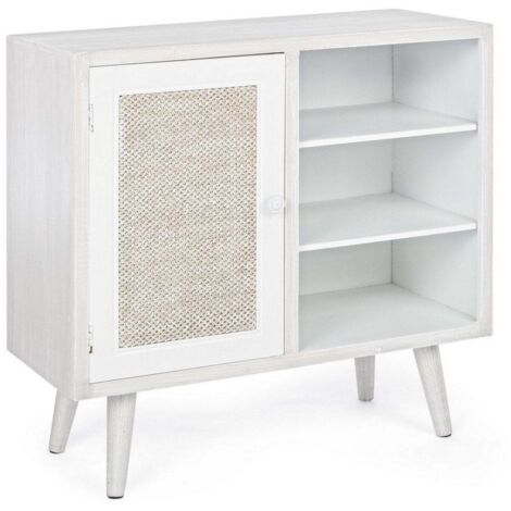 Yes Everyday Credenza Con Anta E Tre Ripiani Bianco Montiel 66x30x H64,5 Cm (1/5)