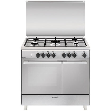 Glem Gas UR965MI Cucina 5 fornelli forno elettrico 90 cm acciaio inox (1/2)