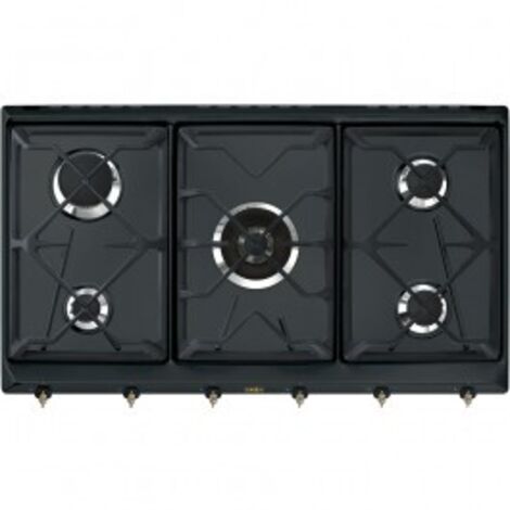 Smeg SRV896AOGH. Colore del prodotto: Antracite, Posizionamento dell'apparecchio: Da incasso, Dimensione della larghezza del piano cottura: 90 cm. Bruciatore piccolo: 1050 W, Bruciatore medio: 1650... (1/3)