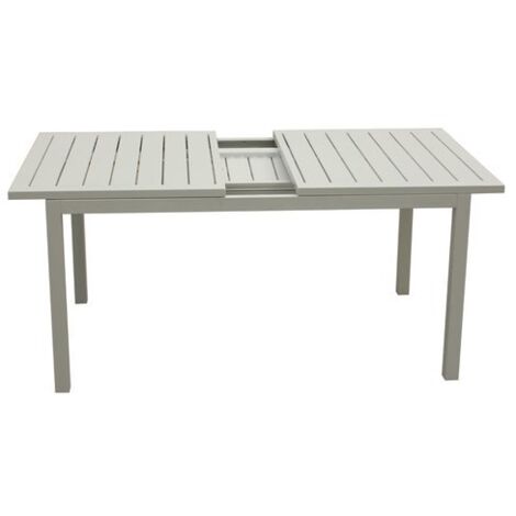 Amicasa Tavolo Allungabile Orion In Alluminio Con Piano A Doghe Bianco Cm 148/209x90