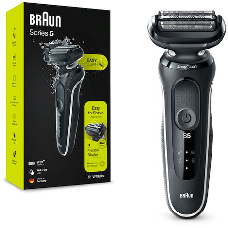 BRAU Rasoio Elettrico Braun Series 5 51-w1000s Trimmer 3 Lame Flessibili Nero