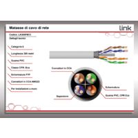 Link Cavo Solido Schermato Ftp Per Reti Categoria 6 Pvc Awg23 Materiale Cca Matassa Mt 305 Classe Cpr Eca Guaina Bianca