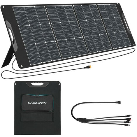 200W Faltbares Solarpanel Solarmodul SWAREY Solarladegerät Solar Panel für  Powerstation Solargenerator Camping Wohnmobil Boot Stromausfall Outdoor