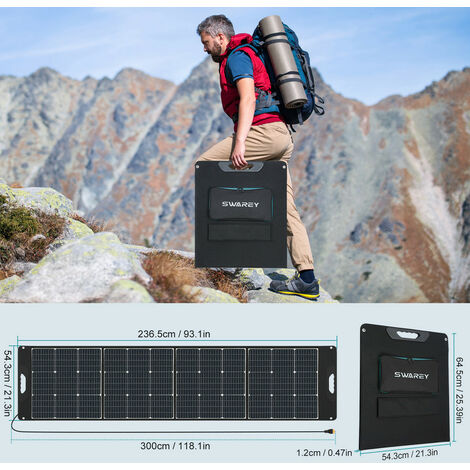 Foldable Solarpanel 200W SWAREY Solarmodul Solarladegerät für Tragbare Powerstation Camping Wohnmobil Caravan Gartenhäuse Reise Boot Laptop