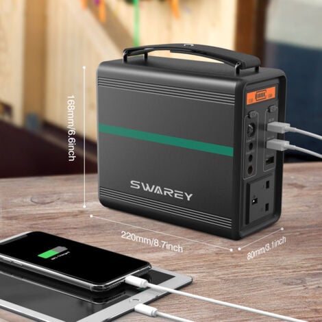SWAREY Batterie Externe 1000W(1500W Pic) avec 2PCS Panneau Solaire