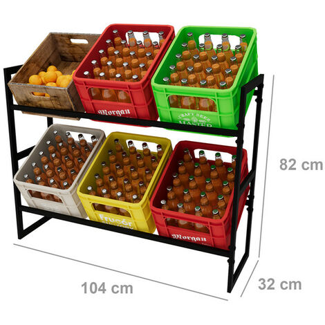 Björn&Schiller Getränkekistenregal Aus Bambus - Stabler Ständer Für 4 Kisten