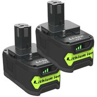 2 Stück Ersatzakku Akkus Für Ryobi P108 18V 6000mAh Lithium ONE+ Plus RB18L50 Batterie RB18L40 P104