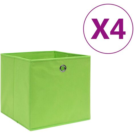 Aufbewahrungsboxen 4 Stk. Vliesstoff 28x28x28 cm Grün