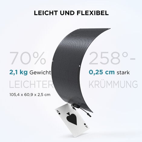 Ecoflow 100W Solar Panel Flexibles Monokristallines Solarpanel IP68 hocheffizient Solarmodul Solarzelle Photovoltaik für Wohnmobile, Dächer, Van Boote, ohne Solarpanelkabel
