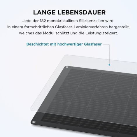 Ecoflow 100W Solar Panel Flexibles Monokristallines Solarpanel IP68 hocheffizient Solarmodul Solarzelle Photovoltaik für Wohnmobile, Dächer, Van Boote, ohne Solarpanelkabel