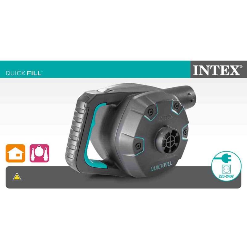 Gonfleur électrique Intex 220-240V - 3 Embouts Universels - Débit 600 L/min - Pression Max 0.46 Psi - Gonflage Et Dégonflage