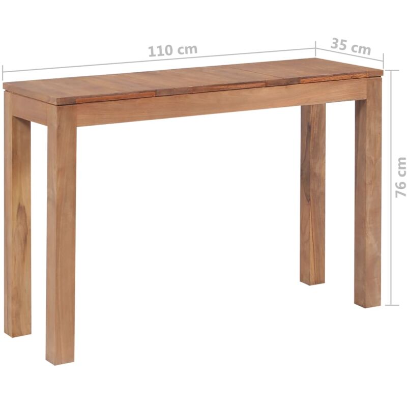 vidaXL Table console Table de présentation Bois de récupération massif 110 x 35 x 76 cm 