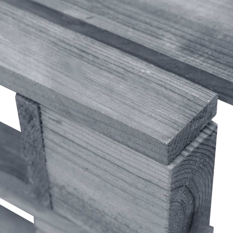 vidaXL Table de jardin en bois de pin massif Table basse Gris foncé Tabouret de jardin Meuble en palettes Repose-pieds 