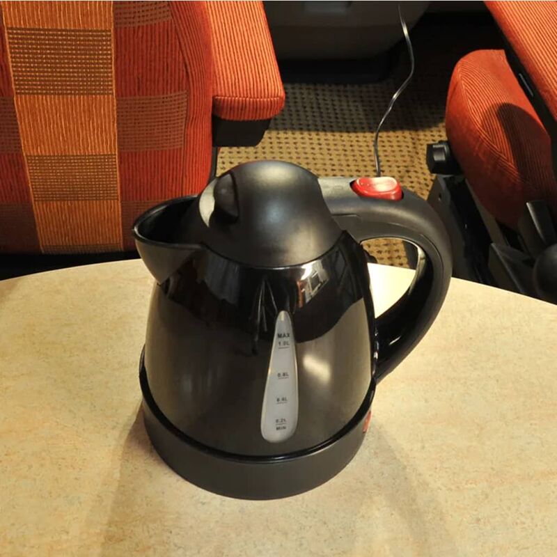 SJLERST Bouilloire électrique de voiture , bouteille chauffante de  bouilloire de voiture portative 24 V pour le thé café faisant le  chauffe-eau de théière électrique, mise hors tension automatique,100