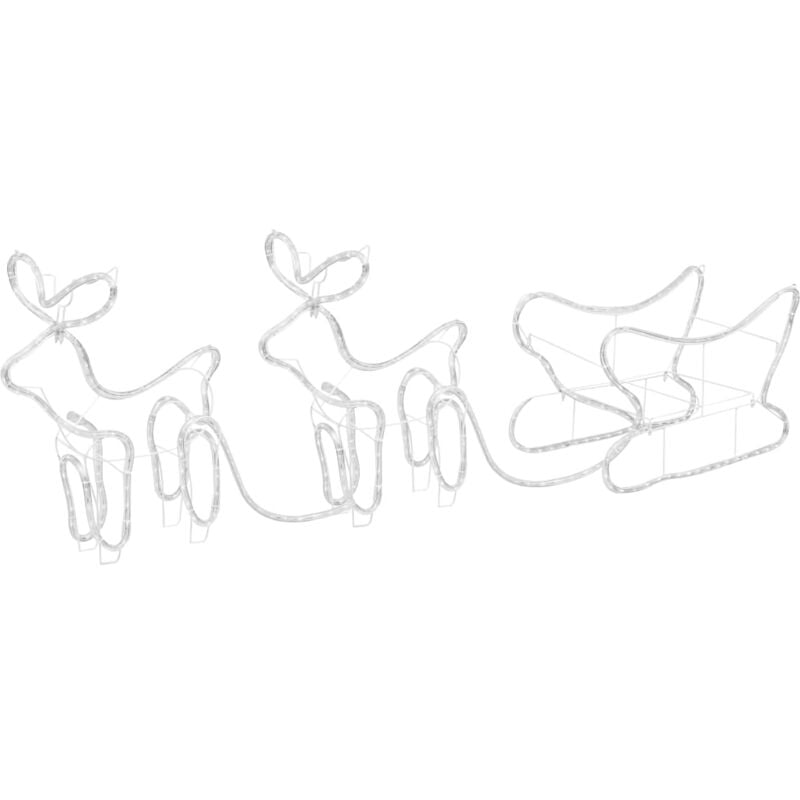 Décoration de Noël Rennes et traîneau 576 LED Extérieur vidaXL